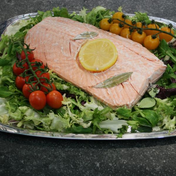 Poached salmon